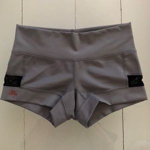 Jo +Jax dance shorts, gray with black mesh, XXSA